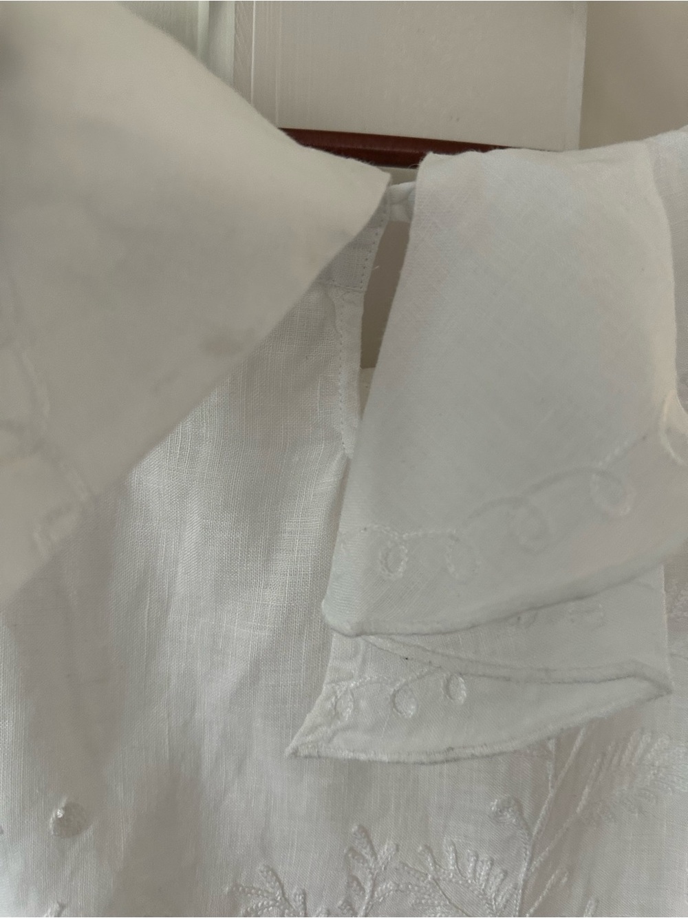 MEADOW RUE LINEN BLOUSE  SLEEVELESS RUFFLE SZ 6 - Picture 5 of 8